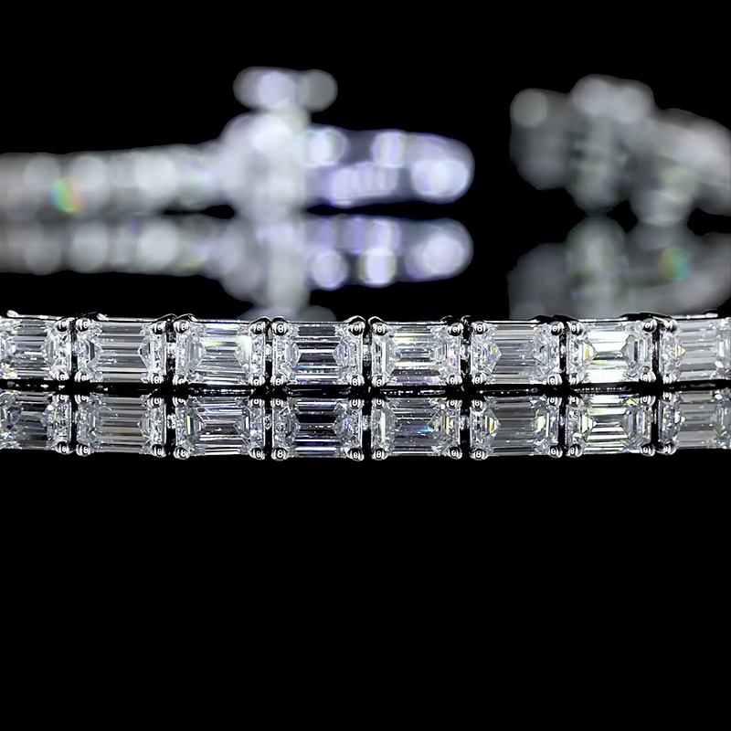 3ctw Prong East West Emerald Tennis Bracelet