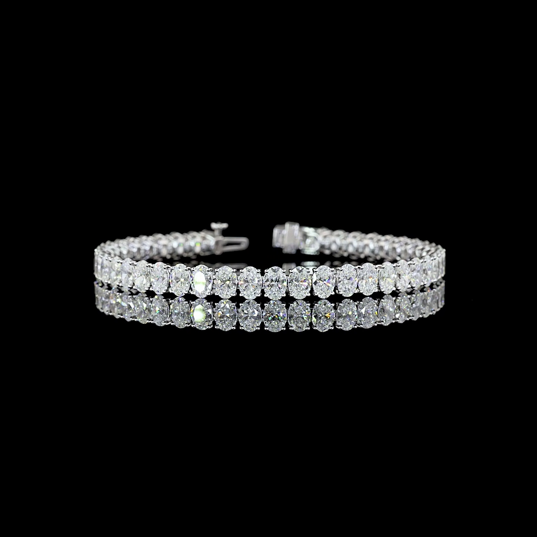 14ctw Prong Oval Tennis Bracelet