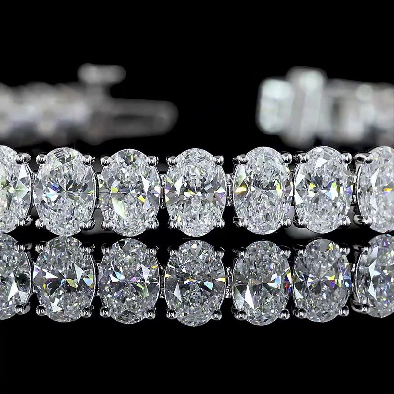 14ctw Prong Oval Tennis Bracelet