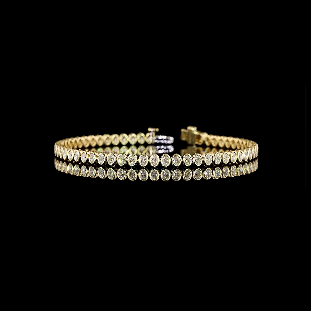 3-1/4ctw Bezel Oval Tennis Bracelet