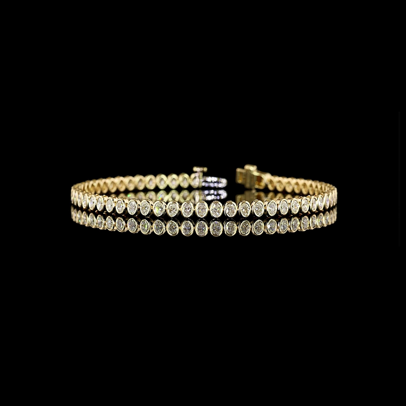 3-1/4ctw Bezel Oval Tennis Bracelet