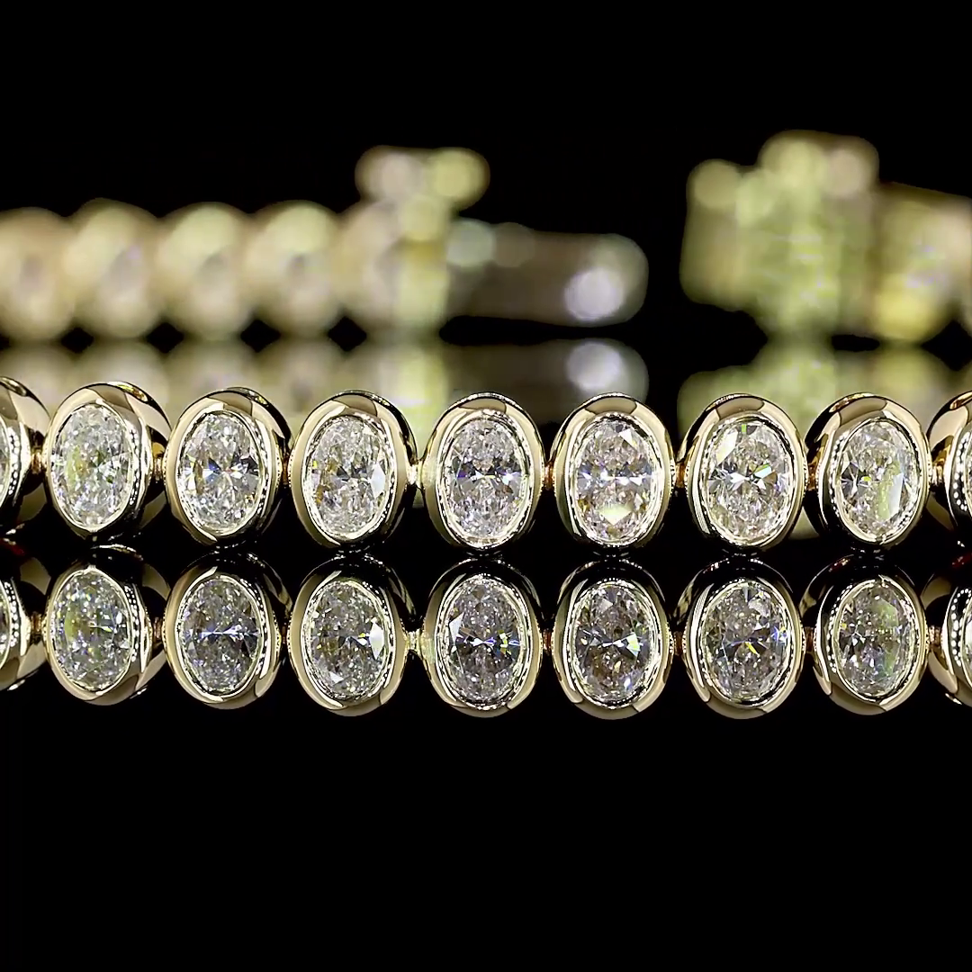3-1/4ctw Bezel Oval Tennis Bracelet