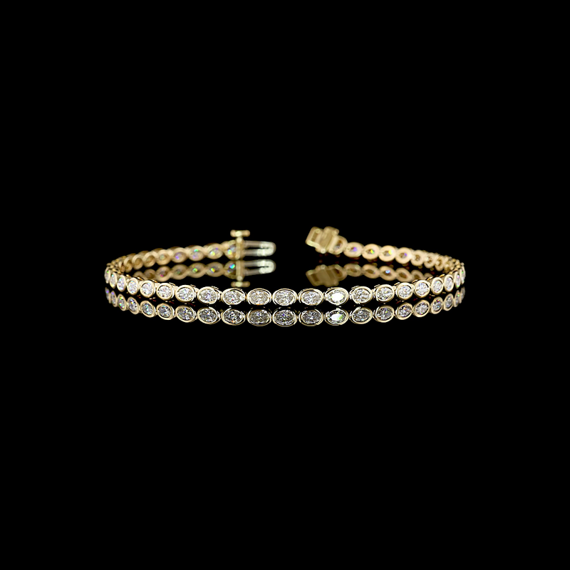 2-1/4ctw Bezel East West Oval Tennis Bracelet