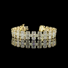 26ctw Bezel - Prong East West Emerald Station Line Tennis Bracelet