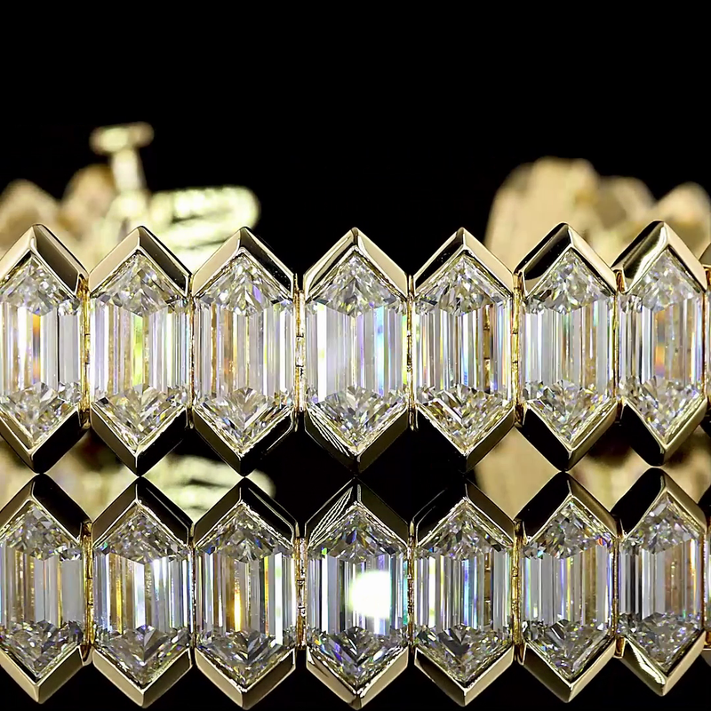 75ctw Half Bezel Step Marquise Tennis Bracelet