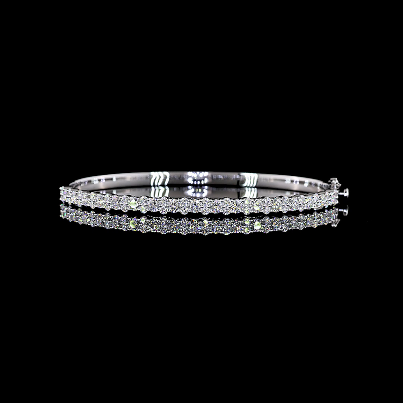 2-1/2ctw Prong Round Bangle Bracelet