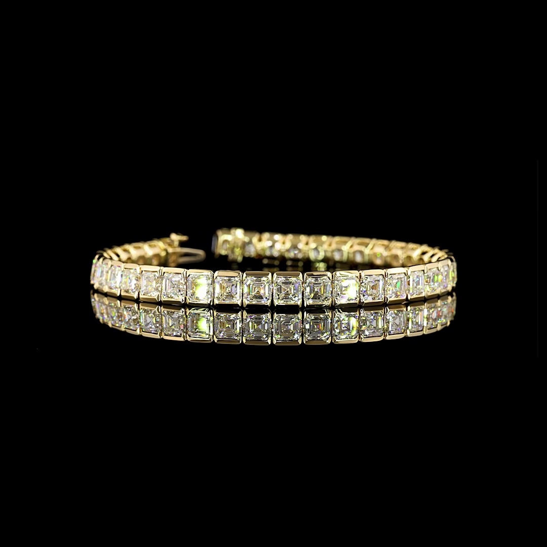 20ctw Half Bezel Asscher Tennis Bracelet