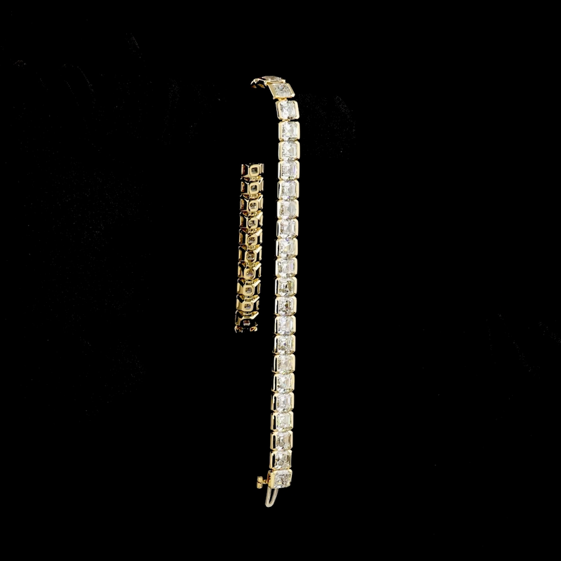 20ctw Half Bezel Asscher Tennis Bracelet