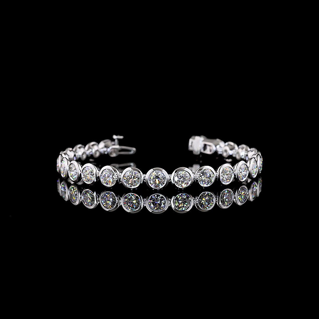 14ctw Bezel Round Tennis Bracelet