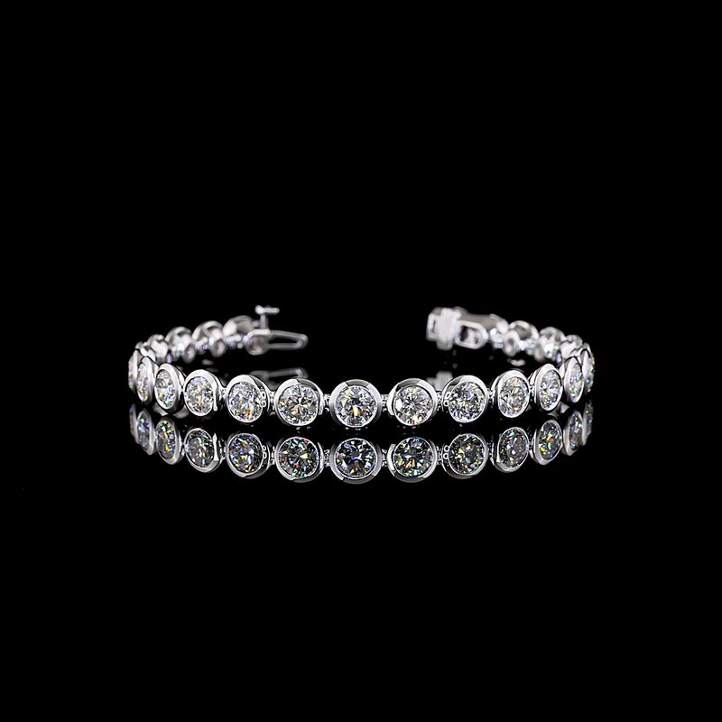 14ctw Bezel Round Tennis Bracelet