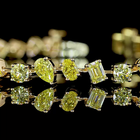 5ctw Prong Inclined Pear, Emerald & Oval Station Bracelet