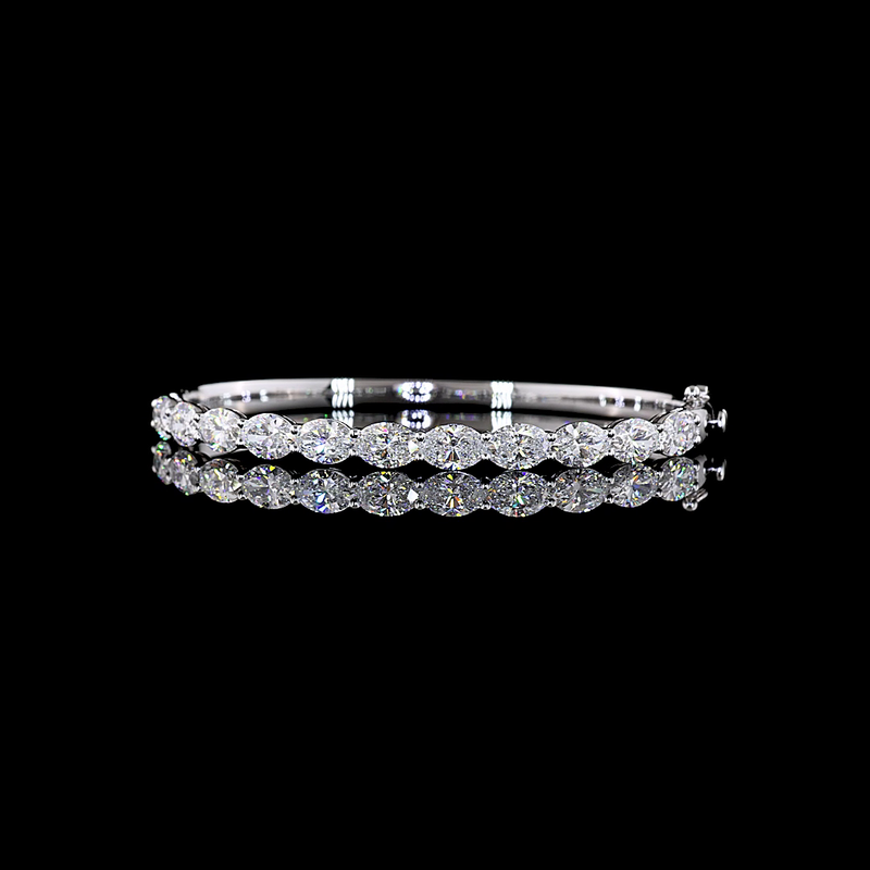 4-1/2ctw Prong East West Oval Bangle Bracelet