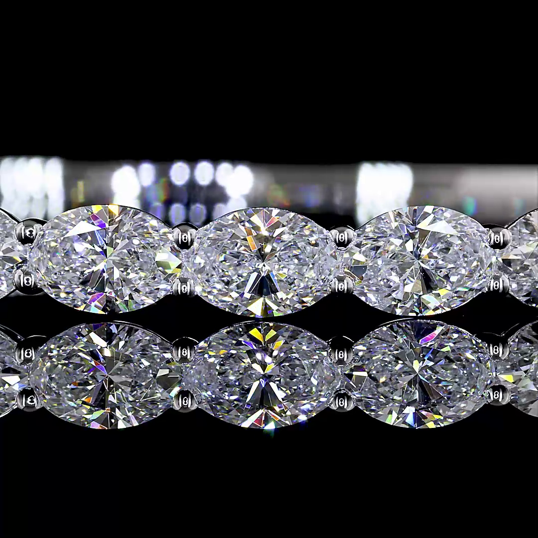 4-1/2ctw Prong East West Oval Bangle Bracelet