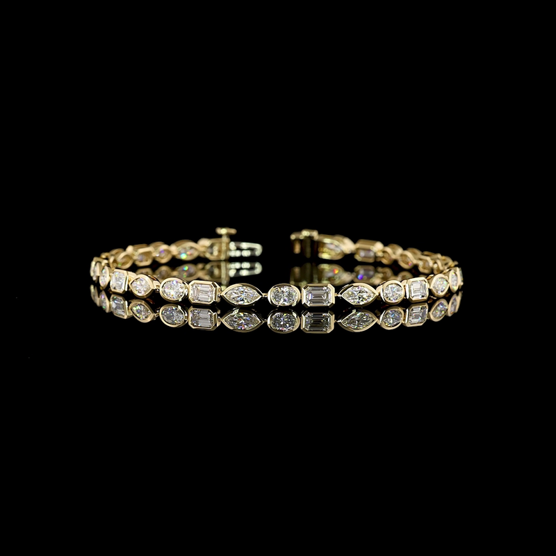 5ctw Bezel East West Emerald & Oval Tennis Bracelet