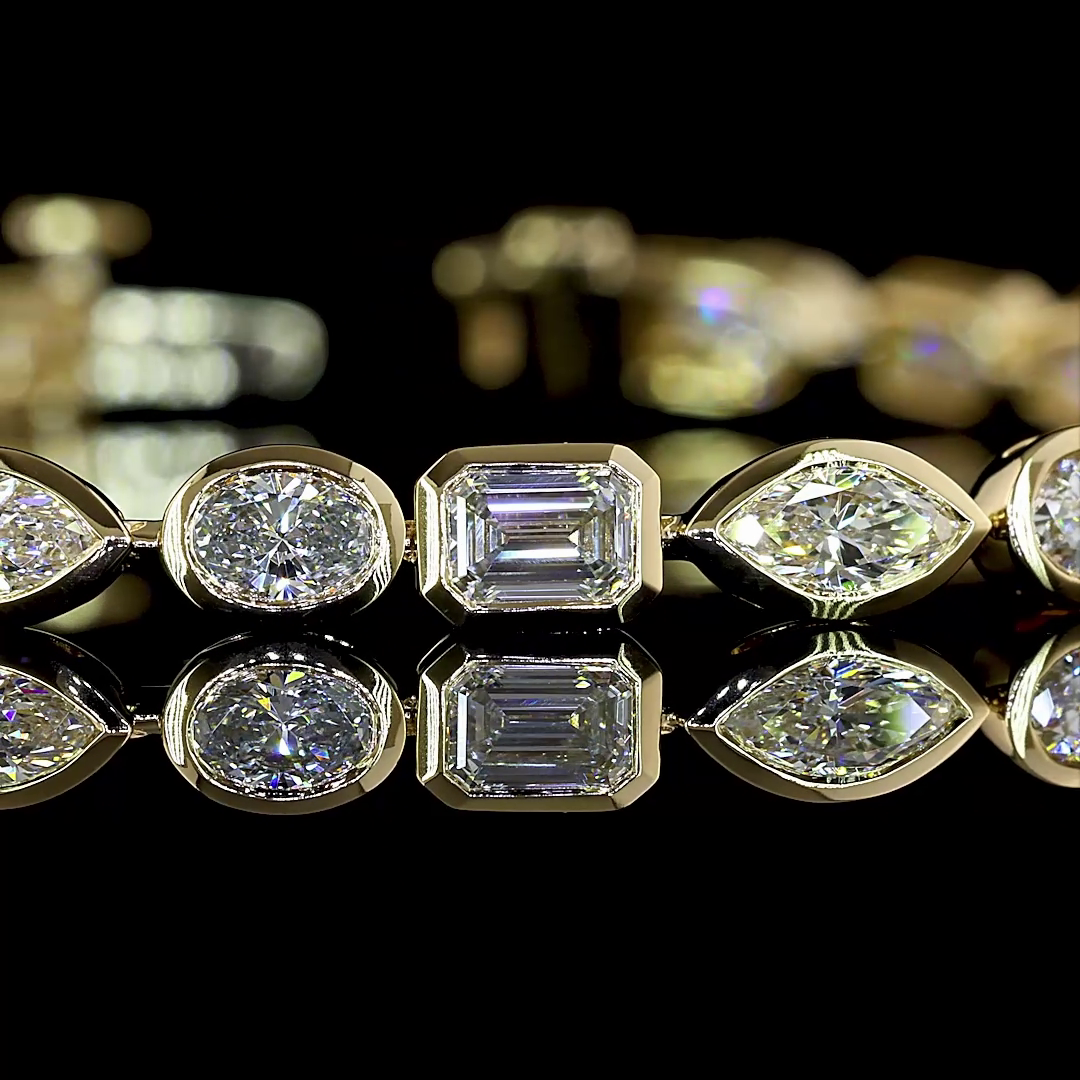 5ctw Bezel East West Emerald & Oval Tennis Bracelet