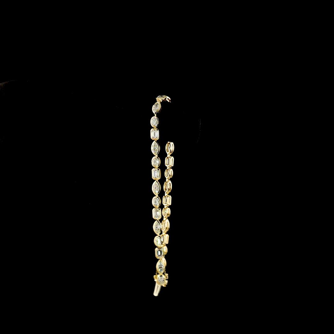 5ctw Bezel East West Emerald & Oval Tennis Bracelet