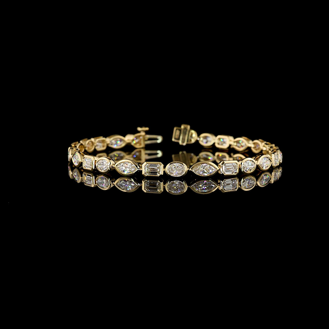7ctw Bezel East West Emerald & Marquise Tennis Bracelet