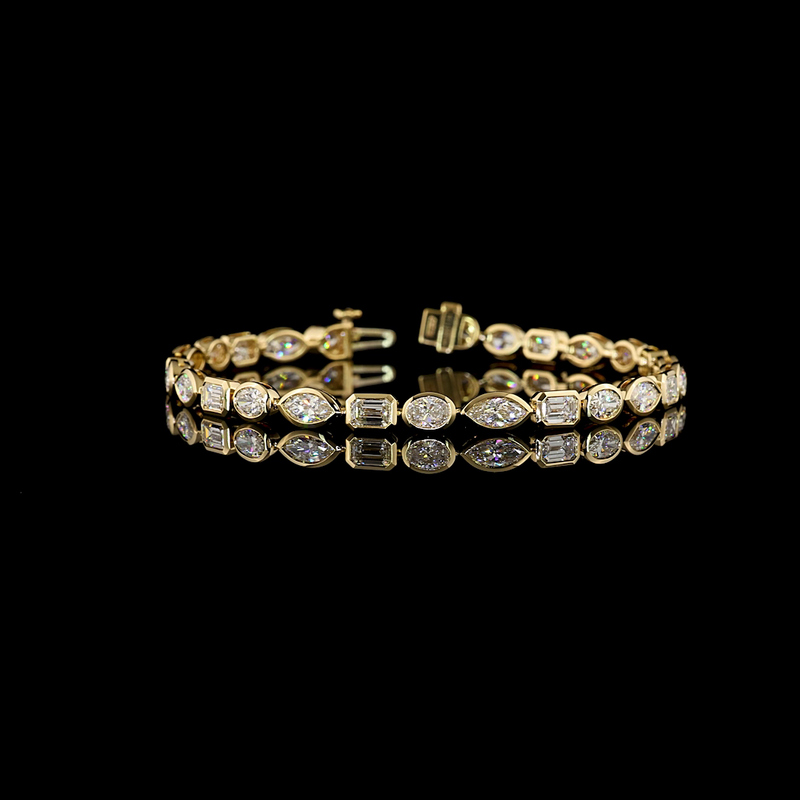 7ctw Bezel East West Emerald & Marquise Tennis Bracelet