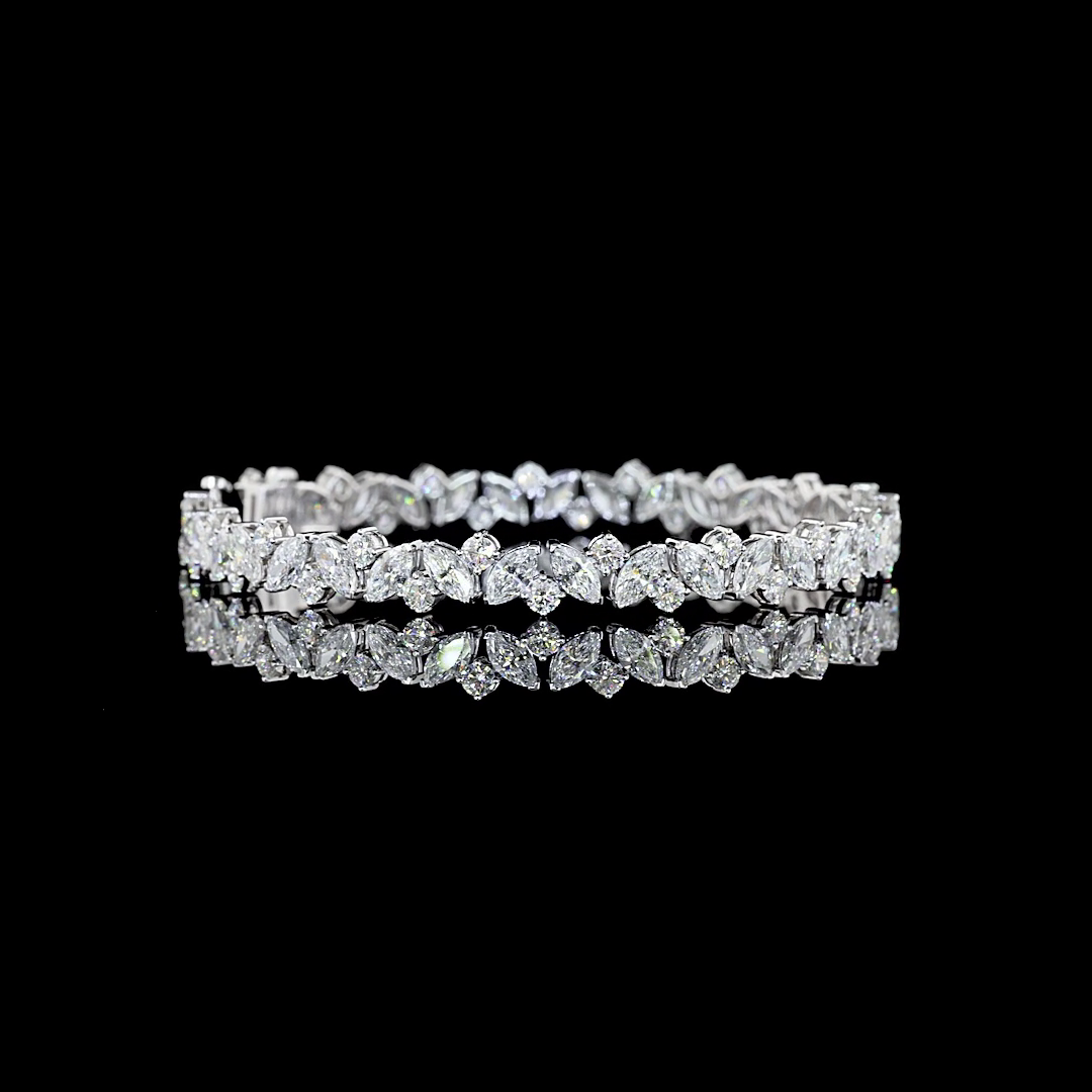 10ctw Prong Inclined Marquise & Round Special Bracelet