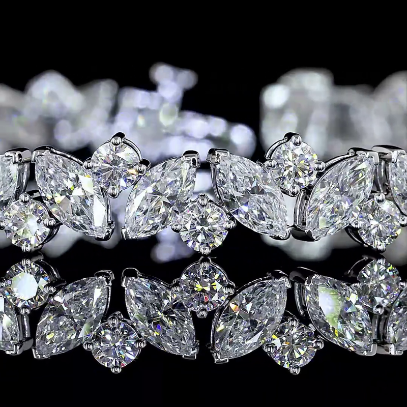 10ctw Prong Inclined Marquise & Round Special Bracelet