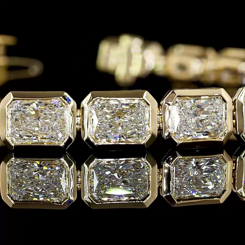 14ctw Bezel East West Radiant Tennis Bracelet