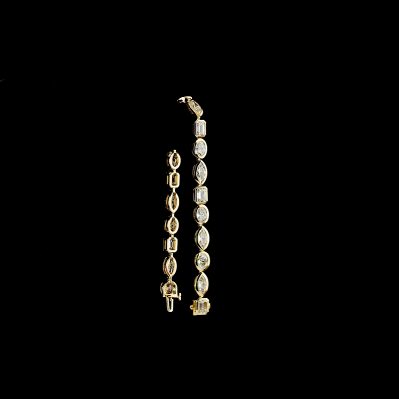 11ctw Bezel East West Oval & Emerald Tennis Bracelet