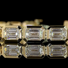 15ctw Bezel East West Emerald Tennis Bracelet