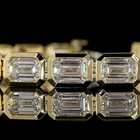 15ctw Bezel East West Emerald Tennis Bracelet