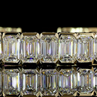 23ctw Half Bezel Emerald Bangle Bracelet