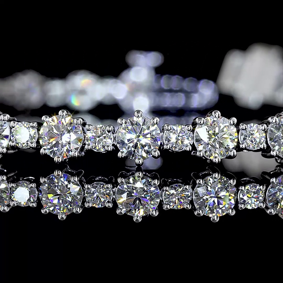 5ctw Prong Round Station Line Tennis Bracelet