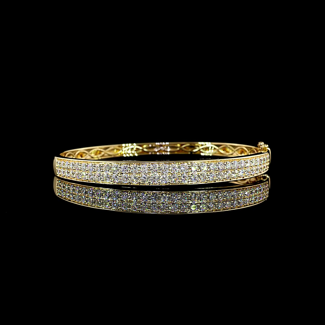 3-1/2ctw Prong Round Bangle Bracelet
