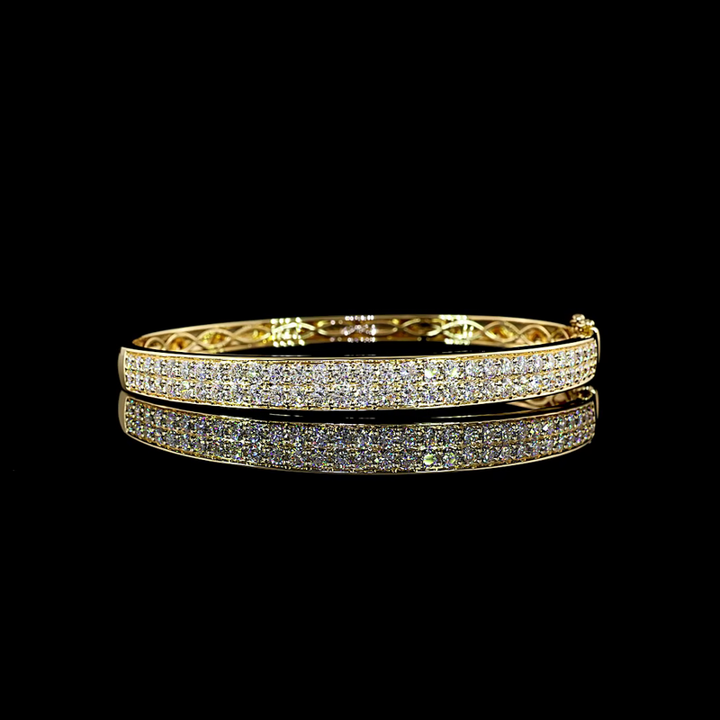 3-1/2ctw Prong Round Bangle Bracelet