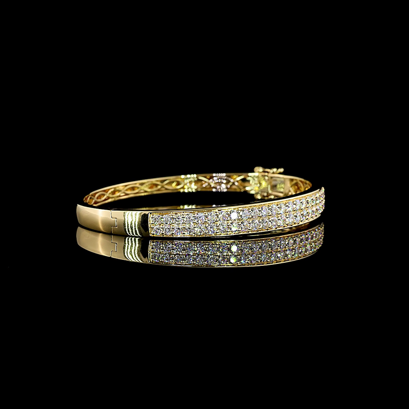 3-1/2ctw Prong Round Bangle Bracelet