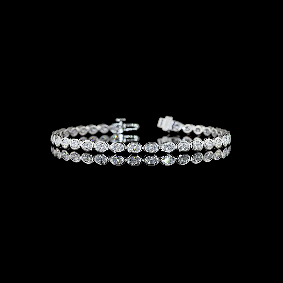 4ctw Bezel East West Oval Tennis Bracelet