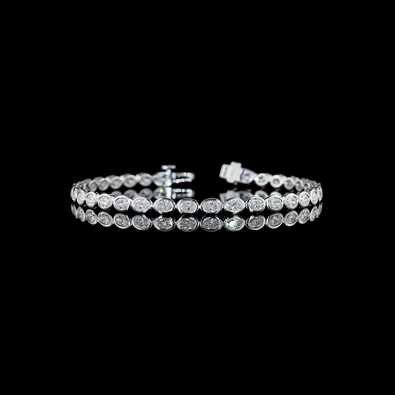 4ctw Bezel East West Oval Tennis Bracelet