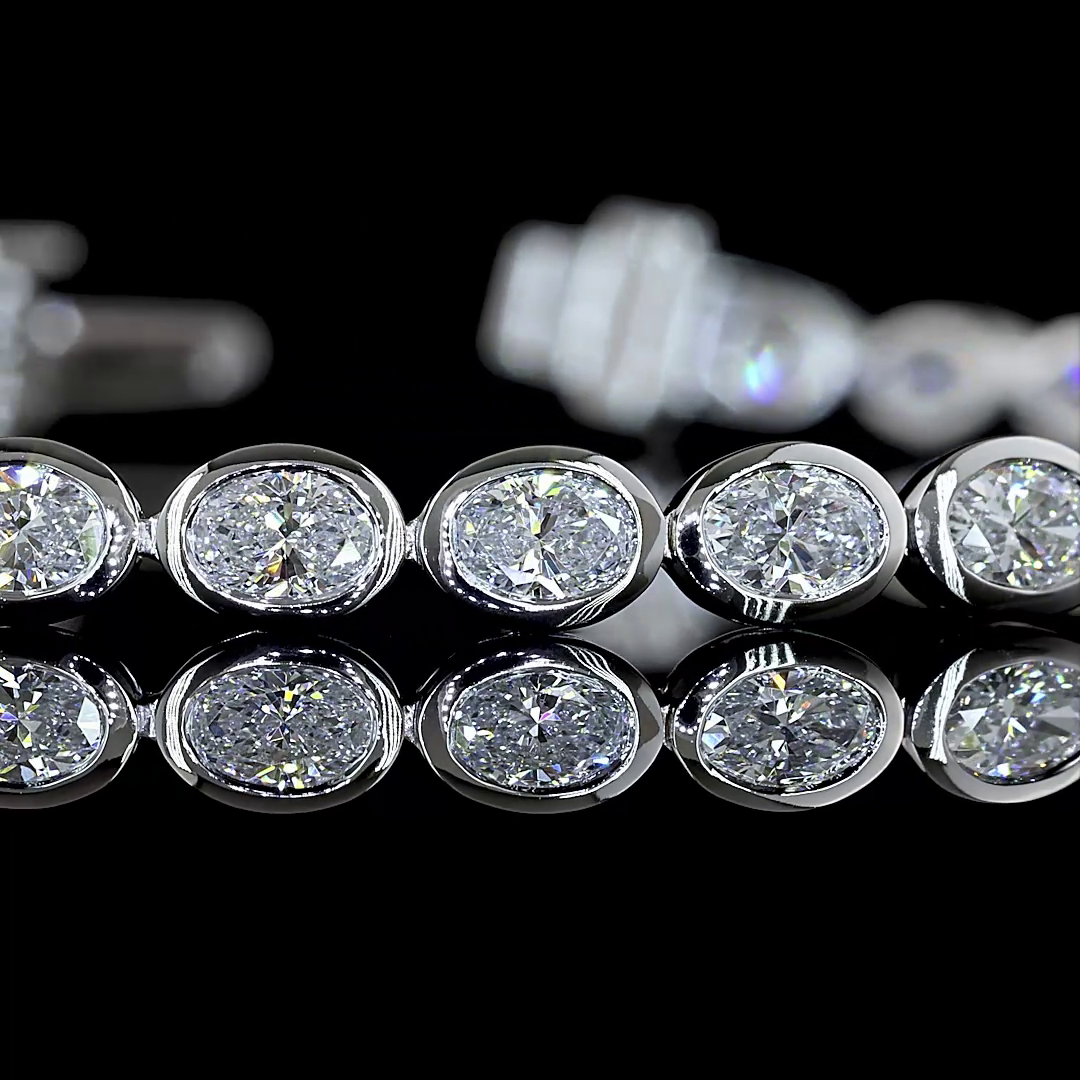 4ctw Bezel East West Oval Tennis Bracelet