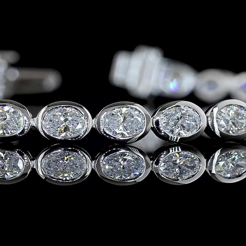 4ctw Bezel East West Oval Tennis Bracelet