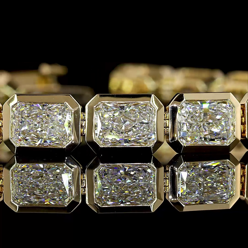 19ctw Bezel East West Radiant Tennis Bracelet