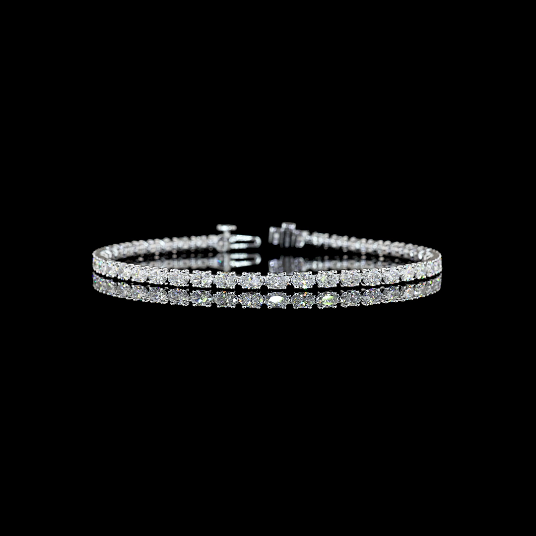 4-1/2ctw Prong East West Oval Tennis Bracelet