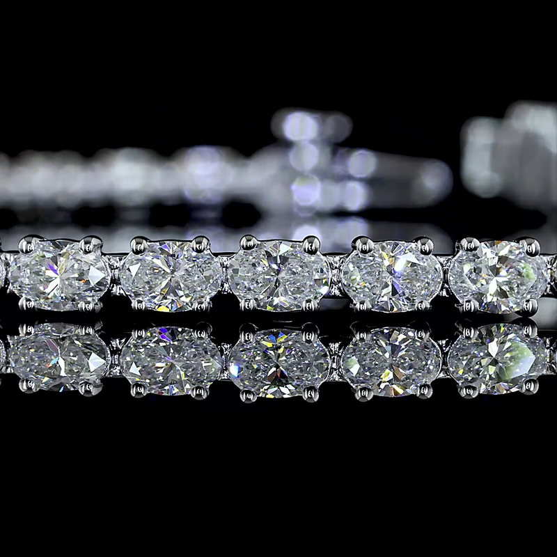 4-1/2ctw Prong East West Oval Tennis Bracelet
