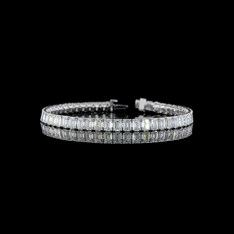 15ctw Prong Emerald Tennis Bracelet