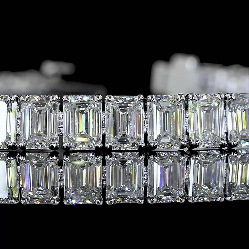 15ctw Prong Emerald Tennis Bracelet