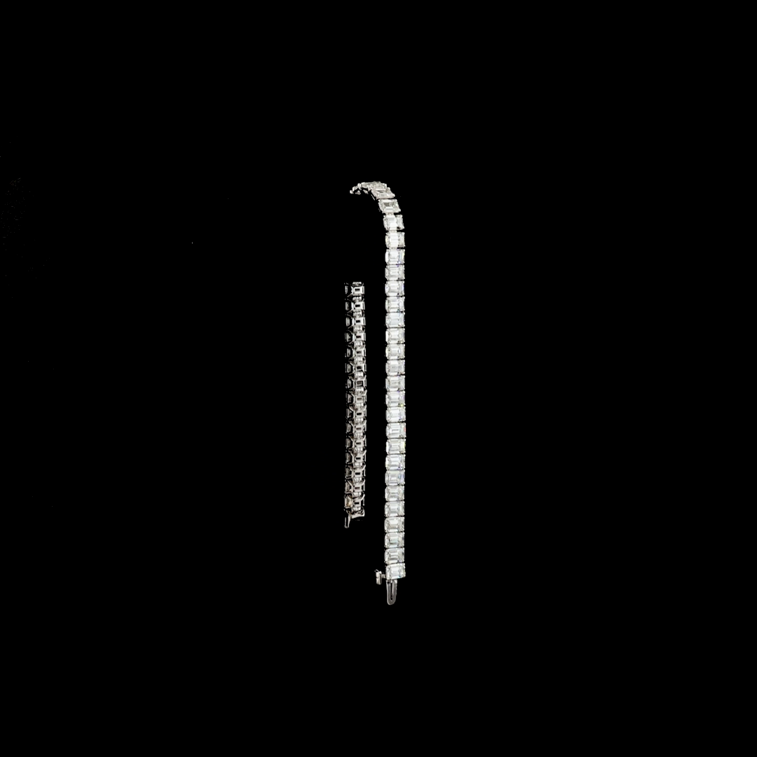 15ctw Prong Emerald Tennis Bracelet