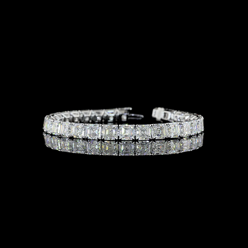 30ctw Prong Asscher Tennis Bracelet