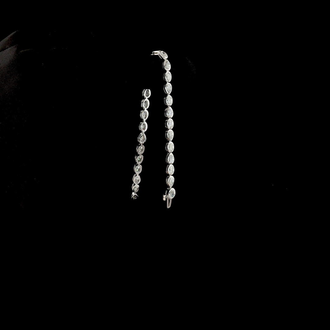 5ctw Bezel East West Pear Tennis Bracelet