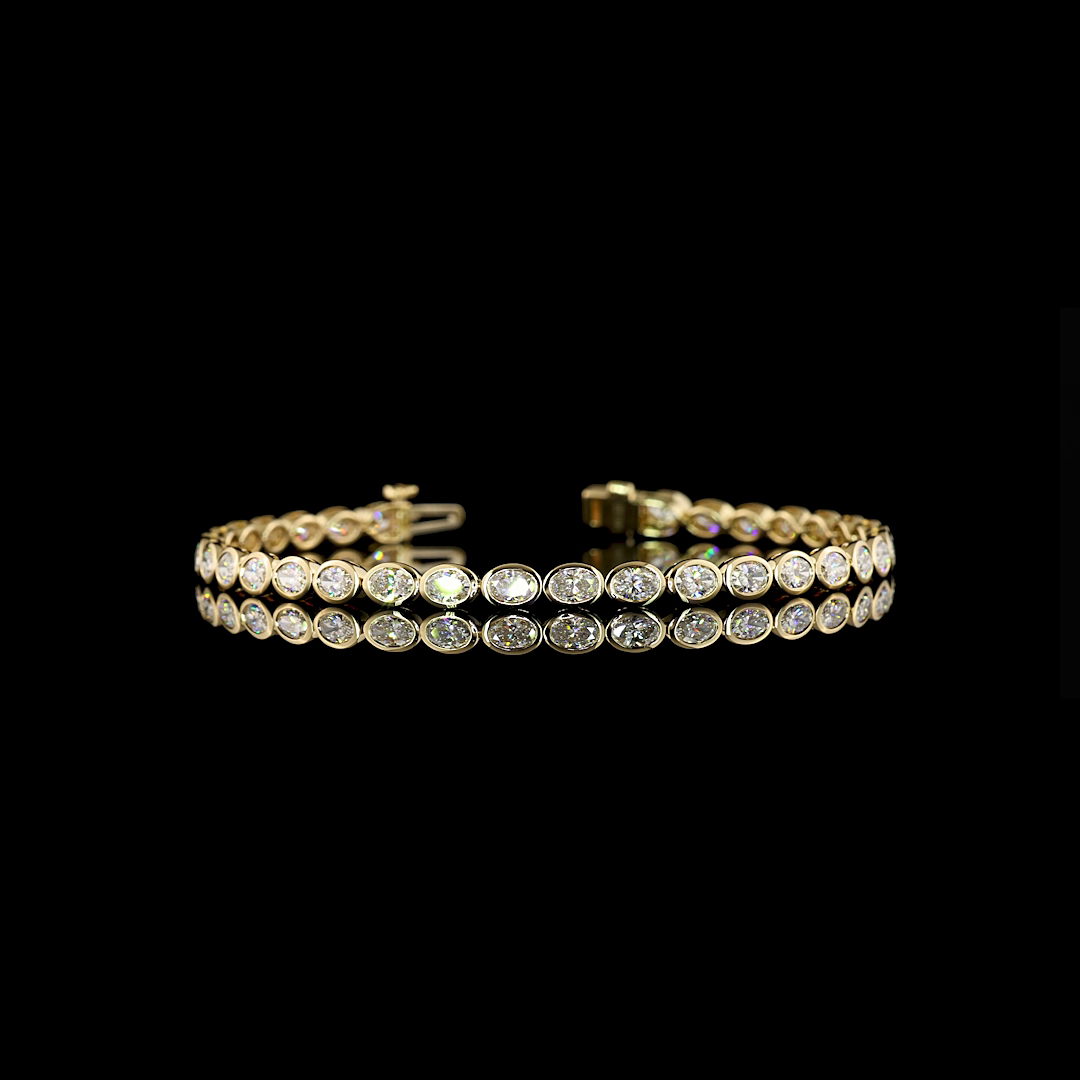 4ctw Bezel East West Oval Tennis Bracelet