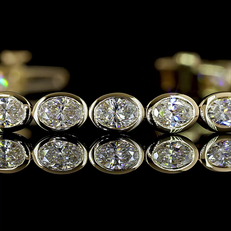 4ctw Bezel East West Oval Tennis Bracelet