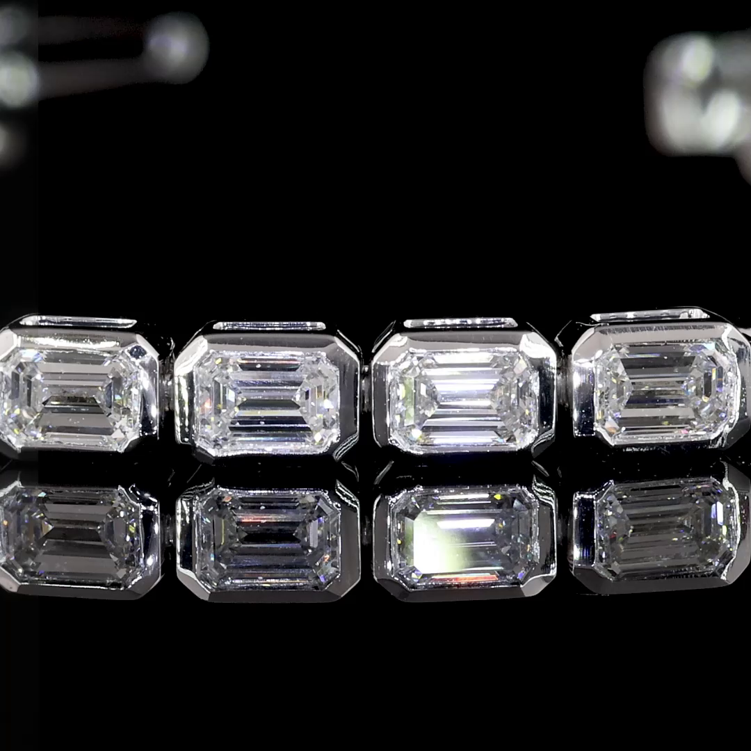 4ctw Bezel East West Emerald Tennis Bracelet