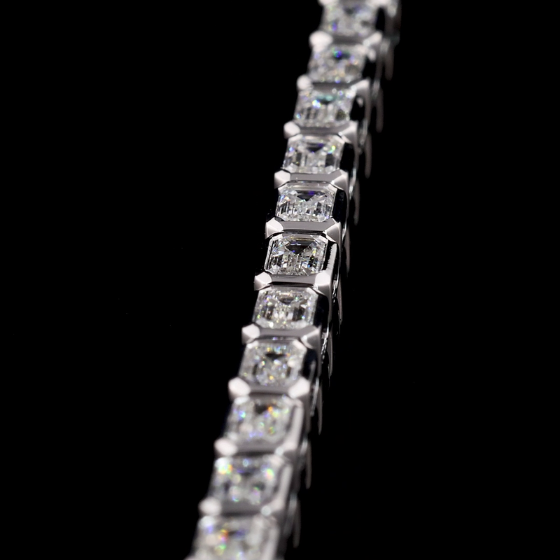 4ctw Bezel East West Emerald Tennis Bracelet