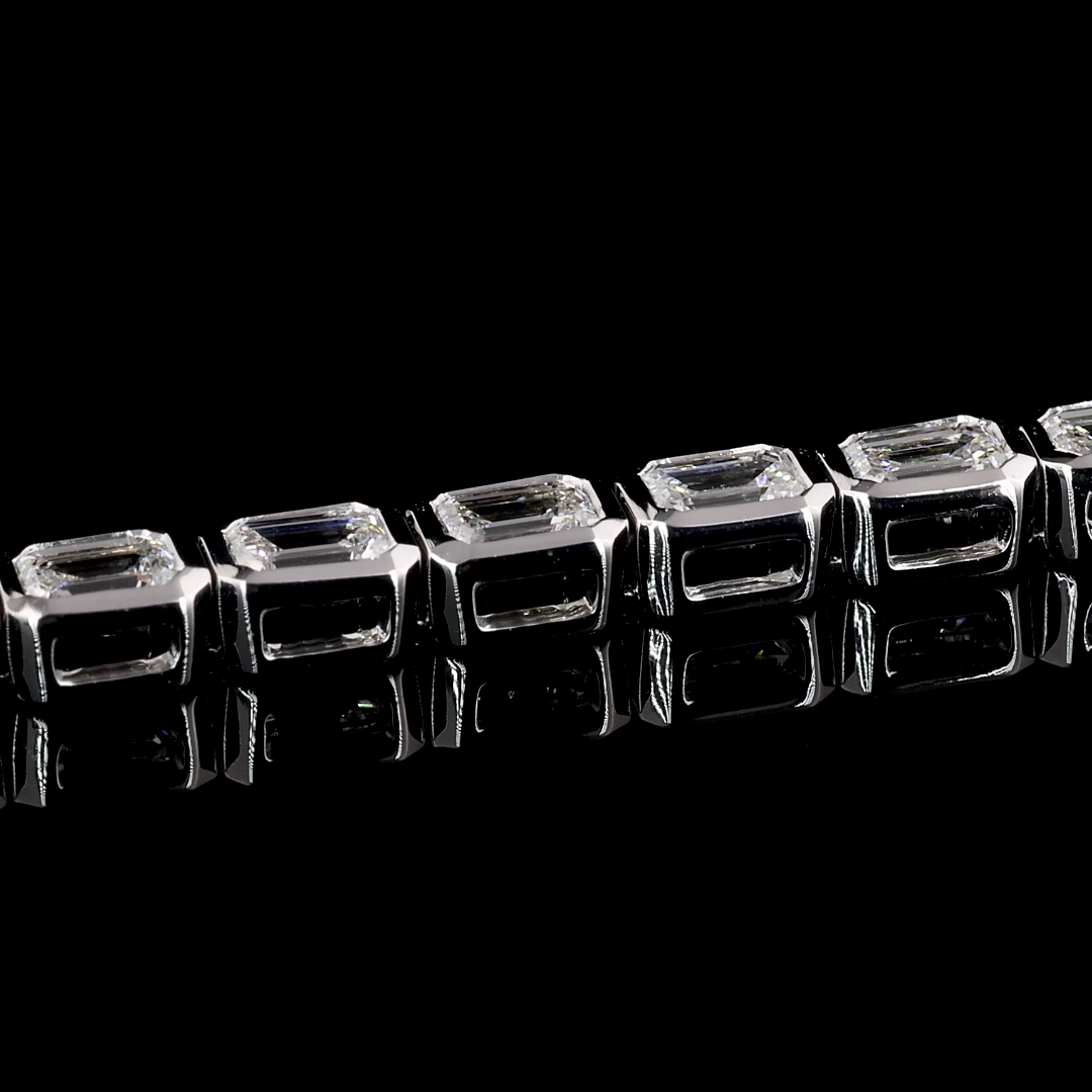 4ctw Bezel East West Emerald Tennis Bracelet